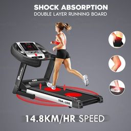 PowerMax Fitness TDA-100 (4HP Peak) Motorised Treadmill for Home Use_PIPE_Max User Wt. 110KG _PIPE_15 Level Auto-Incline_PIPE_ T image 4