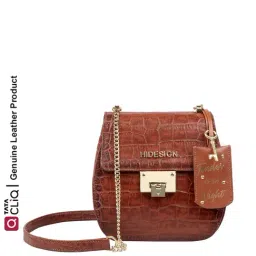 Hidesign Fling 01 Brown Textured Medium Sling Handbag-image-19