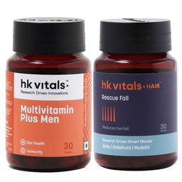 HealthKart HK Vitals Multivitamin Plus Men & Rescue Fall 30 Tabs Combo-10