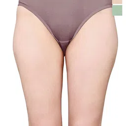 Exotica Lingerie Pack Of 3 Cotton Bikini Briefs EX ELLY-PACK OF 3-MINT L.MAROON SKIN-M-picture-27