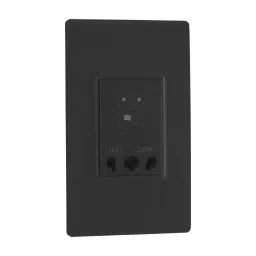 Legrand Shaver Socket with Plate Allzy 4 Module Matt Black, 6812 55-45