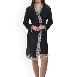 new blue eyes Women Set Of 3 Sheer Lace Baby Doll With Robe-image-4