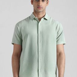 Mufti Men Textured Spread Collar Casual Shirt-image-81