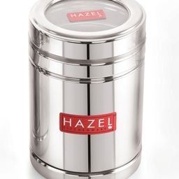 HAZEL Steel Tea Container with Transparent Lid | Transparent Lid Tea Powder Storage Box For Kitchen |Food Grade Steel Kitchen Container , 1000 ml-picture-27