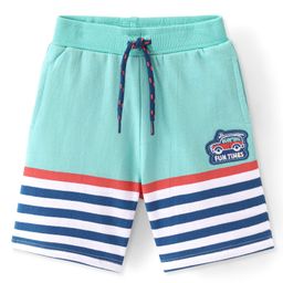 Babyhug Cotton Looper Knit Shorts Stripe Design - Multicolour-image-45
