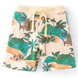 Babyhug Cotton Looper Knit Shorts Palm Tree Print - Multicolour-image-29