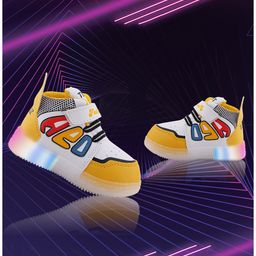 PASSION PETALS Colour Blocked LED Shoes - White & Yellow-image-7