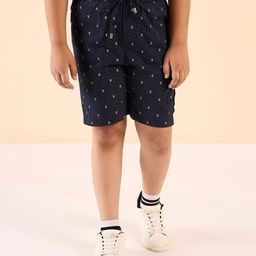 Stylo Bug Cotton Abstract Printed Shorts - Black-image-85