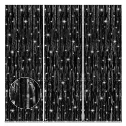 Bubble Trouble insel Curtain Backdrop, Green Foil Fringe Backdrop Curtain, 3 Pack 3.3x6.6ft Foil Curtain Backdrop, Fringe Backdrop for Parties, Streamer Backdrop Party Decorations for Birthday-picture-24