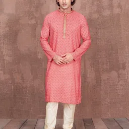 Ethnic India Men Mandarin Collar Ethnic Motifs Kurta-picture-30