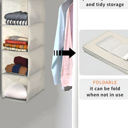 Aura Solid Grey Set of 2 Regular Multi-Utility Wardrobe Organisers image 2