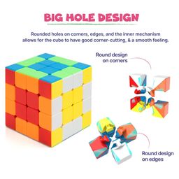 thepuzzl.co The Puzzl Co - 4x4 Rubik Cube - Colorful Brain Booster Puzzle Game for Kids 5+ Years | Stress Buster, Cognitive Power & Problem-Solving Skill Enhancer | Round Edge Design for Easy Handling image 4