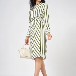 Annabelle by Pantaloons Women Long Sleeves Formal Shirt Dress-image-28