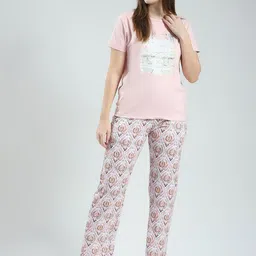 Monte Carlo Printed Round Neck Night Suit-image-4