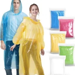 5 needs Set of 4 Disposable Rain Coats (Ponchos) With Drawstring Hood-picture-42