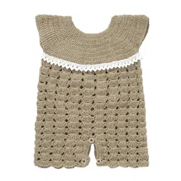 CHUTPUT Girls Beige Knitted Romper-image-23