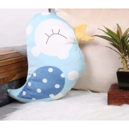 STITCHNEST Sky Blue Velvet Bird Shaped Cushion-image-88