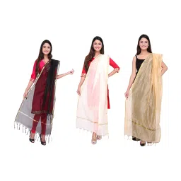 Dupatta Bazaar Multicolored Dupatta - Pack of 3 image 1