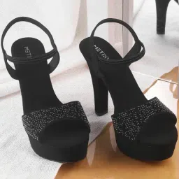 Metro Women's Black Sling Back Stilettos-image-27