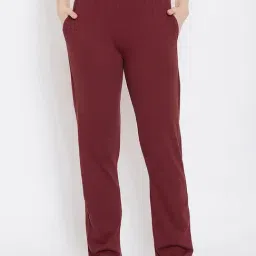 Clovia Maroon Cotton Pyjamas-image-57
