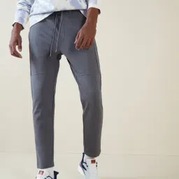 Studiofit by Westside Grey Ribbed Texture Slim-Fit Joggers-image-50