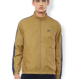 Academy By Van Heusen Yellow & Blue Slim Fit Colour Block Jacket-image-93