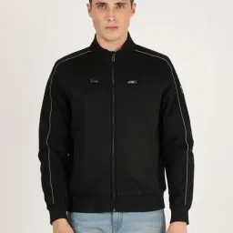 Wrangler Black Full Sleeves Mock Collar Jacket-image-34