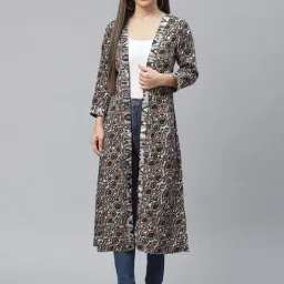 Cottinfab Brown Printed Crepe Shrug-43