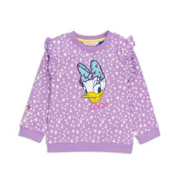 H by Hamleys Infants Girls Purple Printed Full Sleeves Sweatshirt-image-27