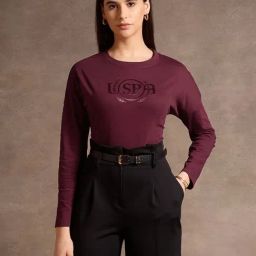 U.S. Polo Assn. Maroon Graphic Print T-Shirt-image-53
