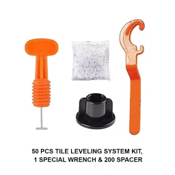 FLAMINGO ENTERPRISE Tile Leveling System 50 Pcs Kit With 1 Special Wrench & 2 mm Spacer 200 Non-magnetic Line Level 5 cm Length, FM-342 image 2