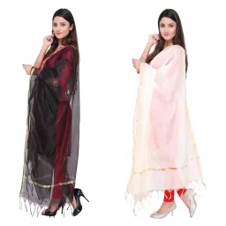 Dupatta Bazaar Multicolored Dupatta - Pack of 2 image 2