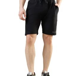 Park Avenue Black Cotton Blend Regular Fit Solid Shorts-image-38