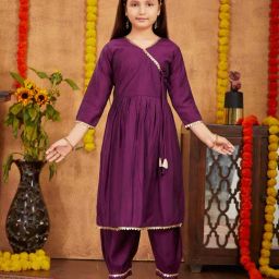 Aarika Kids Purple Solid Kurta with Salwar-image-11