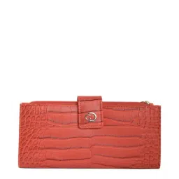 Caprese Luna Orange Faux Leather Textured Bi-Fold Wallet-image-32