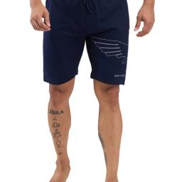 Park Avenue Dark Blue Pure Cotton Regular Fit Printed Shorts-image-33