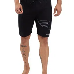 Park Avenue Black Pure Cotton Regular Fit Printed Shorts-picture-17