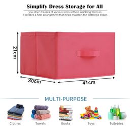 Aura Pink Set of 2 Foldable & Multipurpose Wardrobe Storage Box 26 Litre Drawer Organiser image 4