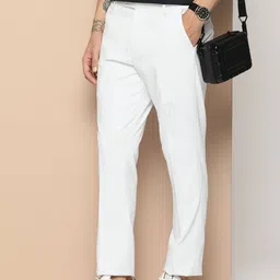 encore by INVICTUS Men Solid Smart Casual Trousers-image-23