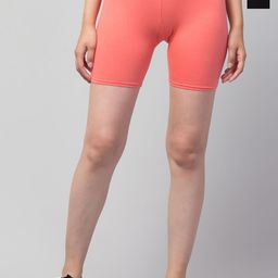 CKARFE Women Pack Of 2 Skinny Fit Cycling Mid Rise Sports Shorts-image-22