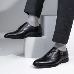 Alberto Torresi Men Black Monk Shoes-picture-24