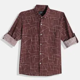 CHARCHIT Boys Purple Cotton Printed Shirt-image-67