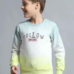 Monte Carlo Boys Printed Green Round Neck Full Sleeve Sweatshirt-image-10