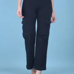 Crimsoune Club Dark Blue Blended Regular Fit Mid Rise Jeans-picture-8