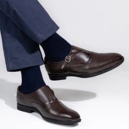Alberto Torresi Men Dark Brown Monk Shoes-image-49