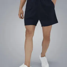 Dida Navy Polyster Regular Fit Solid Shorts-picture-9