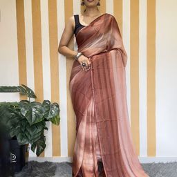 KAYOMMI Striped Pure Chiffon Ready to Wear Saree-image-72