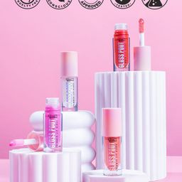 GLAM21 Set Of 2 Gloss Pout Shimmer Lip Gloss- 7 ml Each- Bare Nude & Pink Seduction image 2