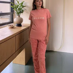 ELEVENS HEAVEN Pure Cotton Typography Printed Night suit-image-31