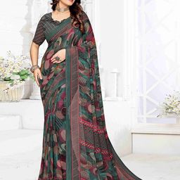 DIVASTRI Geometric Printed Leheriya Saree-image-27